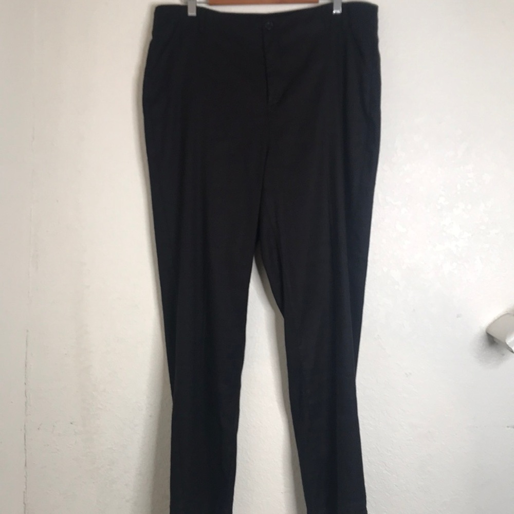NWOT NYDJ Pants Marilyn Linen blend trousers black size 16